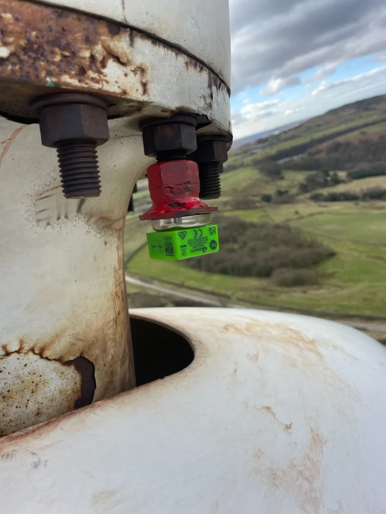 Sensor mounted in a wind farm